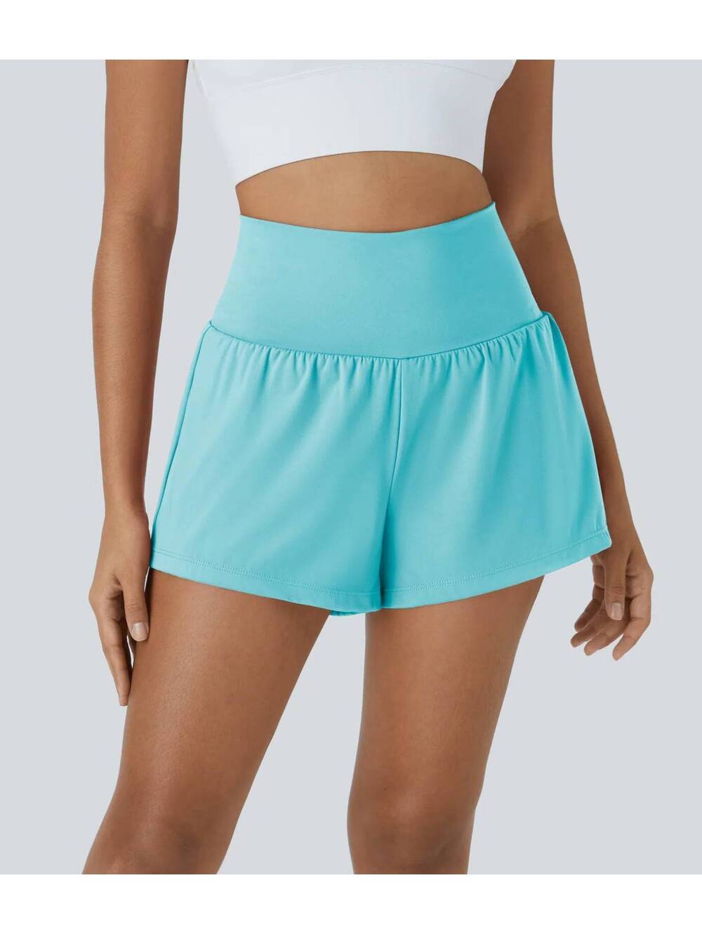 HALARA Airy Super High Waisted 2-in-1 InstantCool Shorts with Pockets- M Long